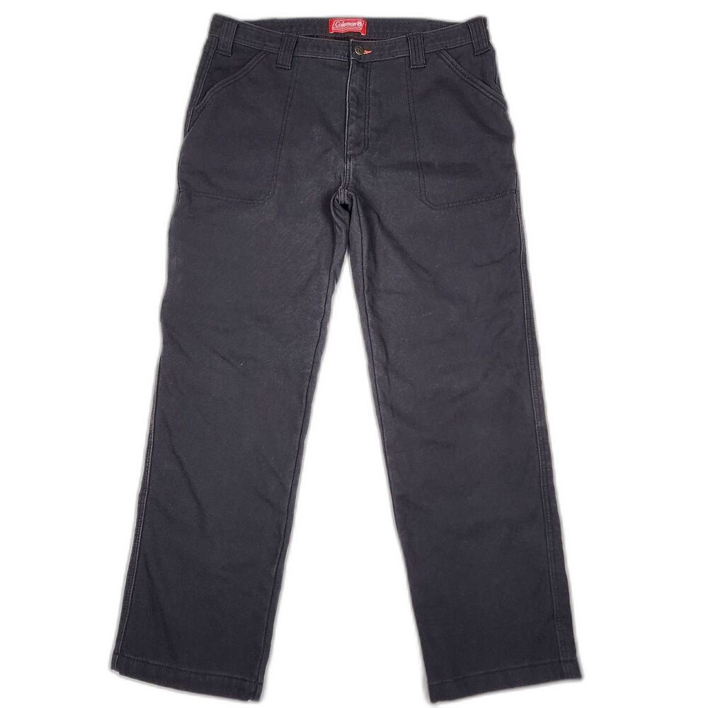 Coleman Fleece Lined Outdoor Carpenter Black Pants Men's Size 36 x 32